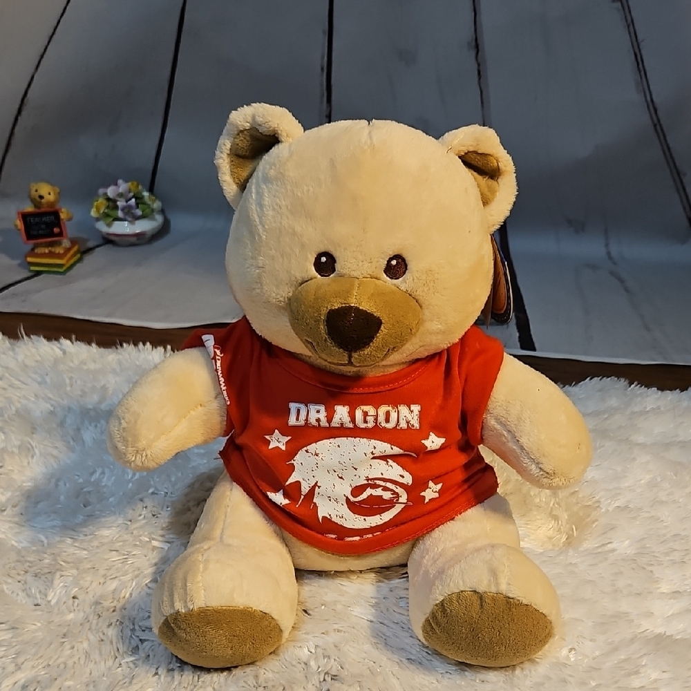 Build A Bear Tan DRAGON Red Shirt Plush Stuffed‎ Animal Toy